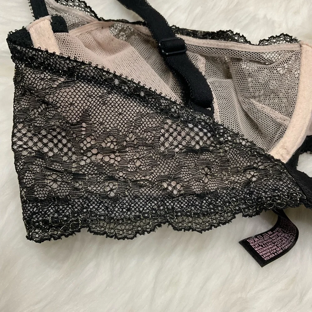 Victoria's Secret Black and White Lace Bra Set